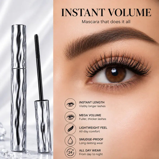 Lengthening & Curling Mascara – 24H Waterproof, Smudge-Proof, No Clumping