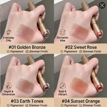 Viral Beauty 3-in-1 Glaze Eyeshadow Stick — Waterproof Shimmer, 4 Shades