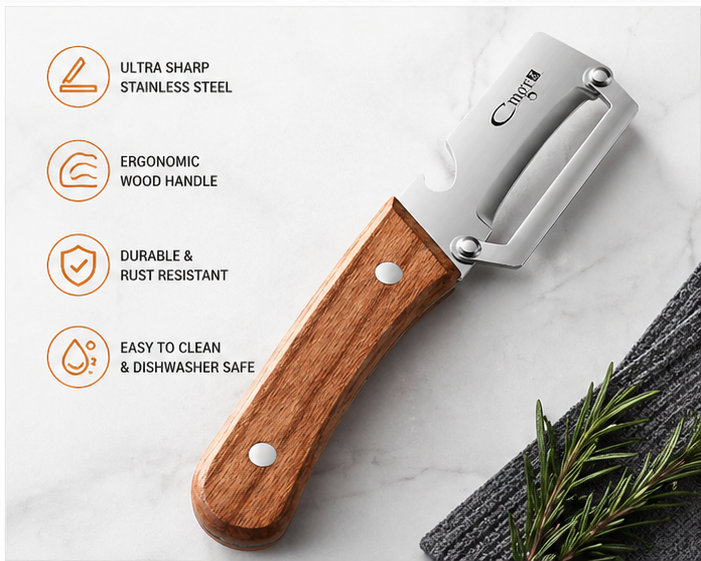 2PCS 2-in-1 Fruit & Veggie Peeler with Bottle Opener