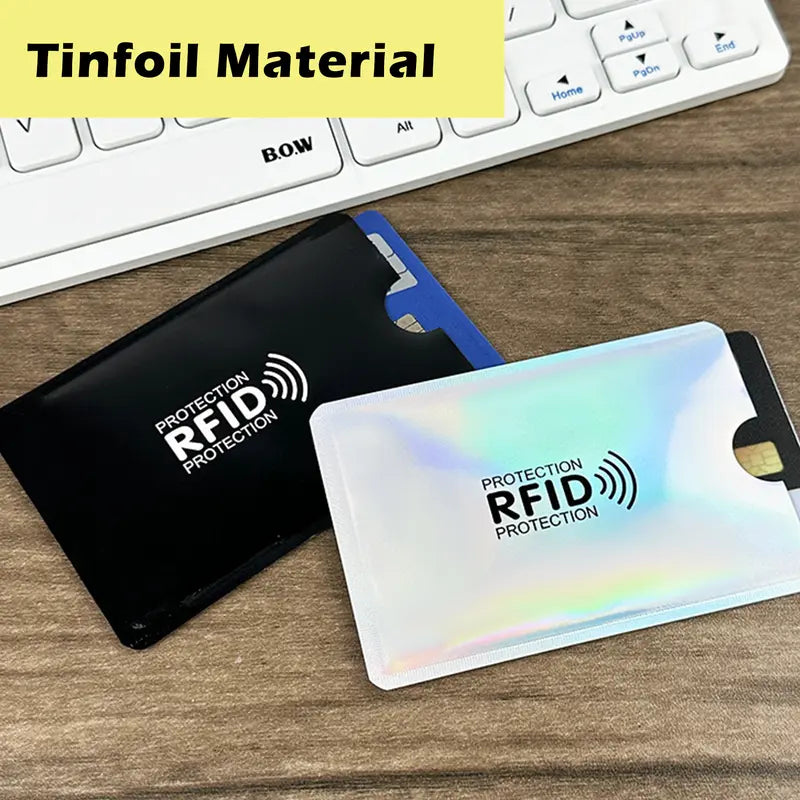 RFID Blocking Card Sleeves – 8-Pack, Anti-Demagnetization & Anti-Skimming, Tinfoil Material, Slim Lightweight, Fits Credit Cards ID & Bank Cards