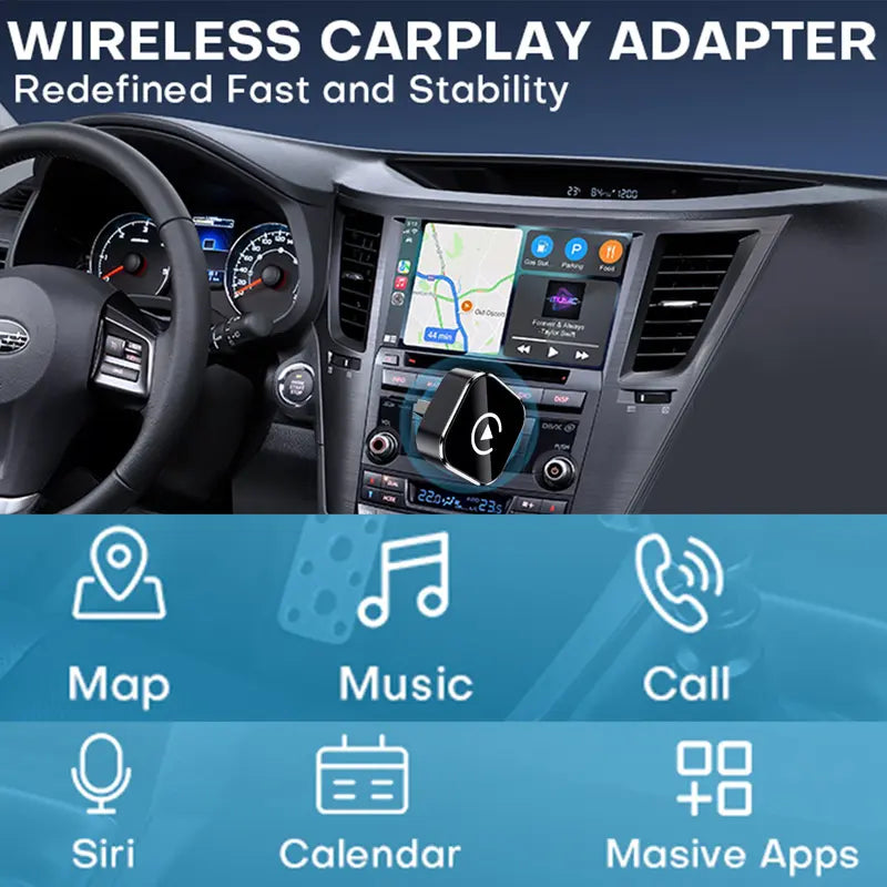 YURNLV Wireless CarPlay Adapter – Plug & Play, Auto Connect, Bluetooth 5.0 & Dual-Band Wi-Fi, Compatible with iPhone & Android