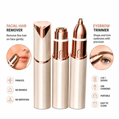 OANVA 2 in 1 facial & eyebrow hair trimmer for Women, Rechargeable Face Razor, Lip & Peach Fuzz Remover, Precision Eyebrow Shaper, Portable Painless Hair Removal Tool.SummerWins  DealsForYouDays,father'sdaygifts,summerhairstyles