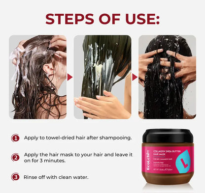 EcoLchi Moisture Collagen Shea Butter Hair Mask - sulfate-free, phosphate-free, color safe