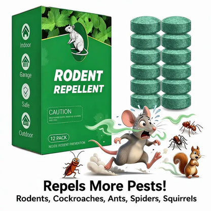12-Pack Natural Rodent Repellent Balls – Peppermint Oil, Repels Mice Cockroaches Ants Spiders, 90-Day Protection, Safe for Pets & Kids