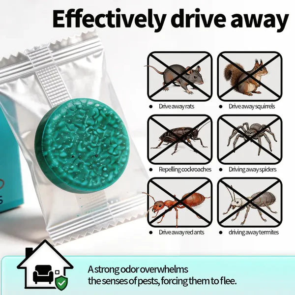 SUPER BUTLER Mouse & Rodent Repellent Tablets – 12-Pack, 2025 Upgrade, Natural Essential Oils, 60-Day Protection, Pet & Family Safe