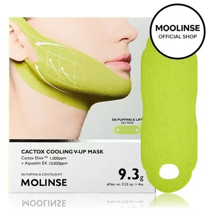 Cactox V-Lifting Mewing Band on model showing jawline lifting effect