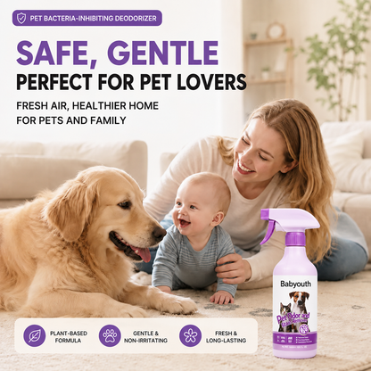 Safe and gentle plant-based pet deodorizer for pet lovers and families