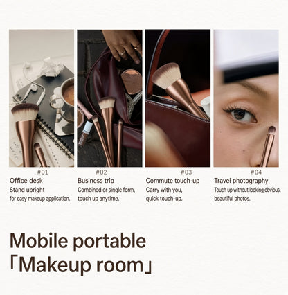 Portable makeup brushes for travel and everyday touch-ups
