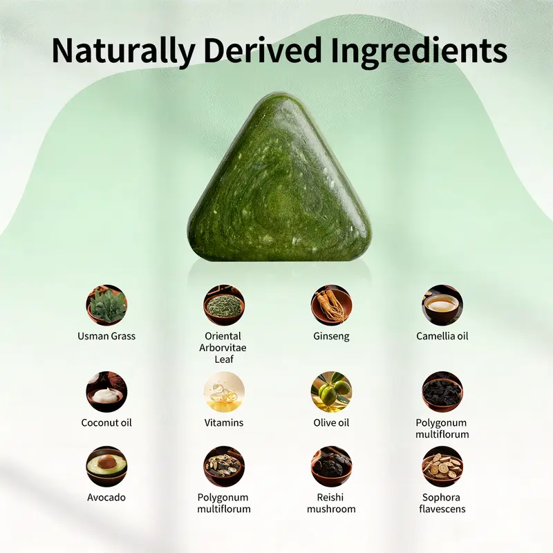 Naturally Derived Ingredients - Usman Grass, Ginseng, Camellia Oil and more