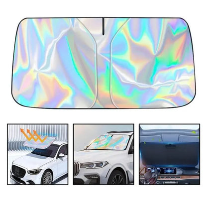 2PCS Holographic Car Windshield Sunshade – 99% UV Block, Triple-Layer Heat Shield, Foldable, Universal Fit for Cars SUVs Trucks
