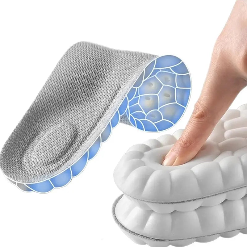 4D Cloud Shoe Insoles for Men & Women – Ultra-Soft PU Memory Foam, Orthotic Support, Breathable Sports Inserts, Trim-to-Fit