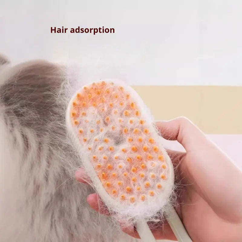 3-in-1 Steam Pet Brush – Self-Cleaning Grooming Comb for Dogs & Cats (White)