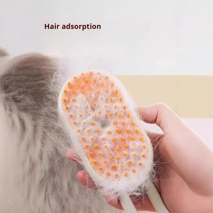 3-in-1 Steam Pet Brush – Self-Cleaning Grooming Comb for Dogs & Cats (White)