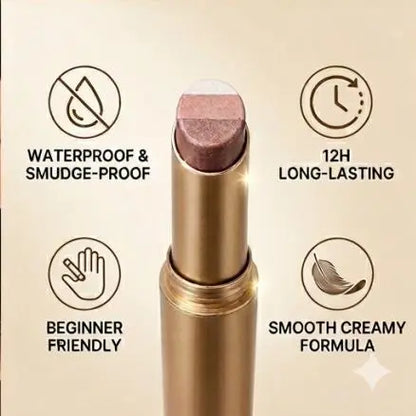 Viral Beauty 3-in-1 Glaze Eyeshadow Stick — Waterproof Shimmer, 4 Shades