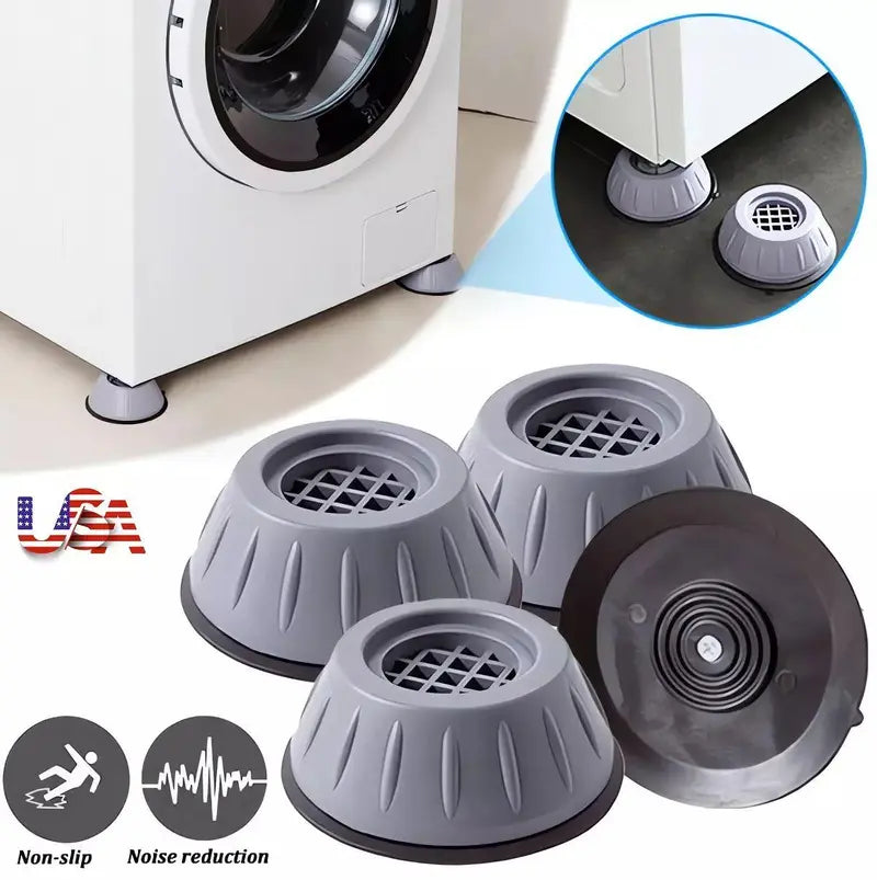 4-Piece Anti-Vibration Shock-Absorbing Pads for Washing Machines & Appliances