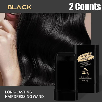 2-Pack Hair Dye Wand Stick – Instant Gray Coverage, Long-Lasting, Waterproof & Sweatproof, Built-In Comb, 20g
