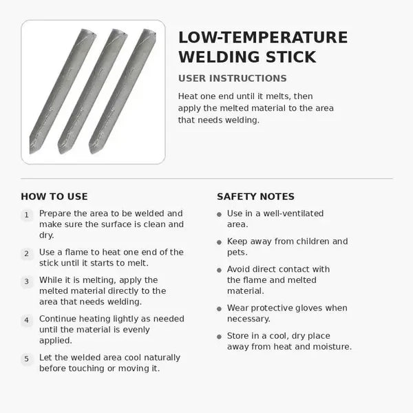 Low-Temperature Flux-Cored Aluminum Welding Rods – Easy DIY Metal Repair, No Welder Needed, 7.2cm