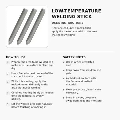 Low-Temperature Flux-Cored Aluminum Welding Rods – Easy DIY Metal Repair, No Welder Needed, 7.2cm