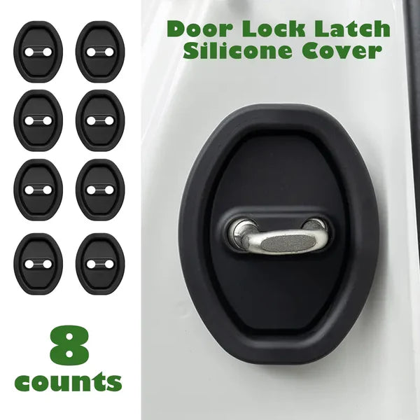 Car Door Lock Latch Silicone Cover – 8-Pack, Prevents Rust & Rattling, Anti-Dust Waterproof, Universal Fit for Most Cars, Tool-Free Install