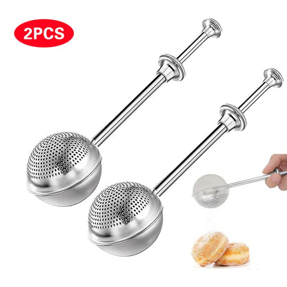Stainless Steel Flour Duster for Baking – Long-Handled Flour Sifter & Powdered Sugar Shaker