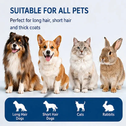 Pet Detangling Comb – Double-Sided Stainless Steel Spring Teeth, Dematting Grooming Tool for Dogs Cats Rabbits, Long & Short Hair