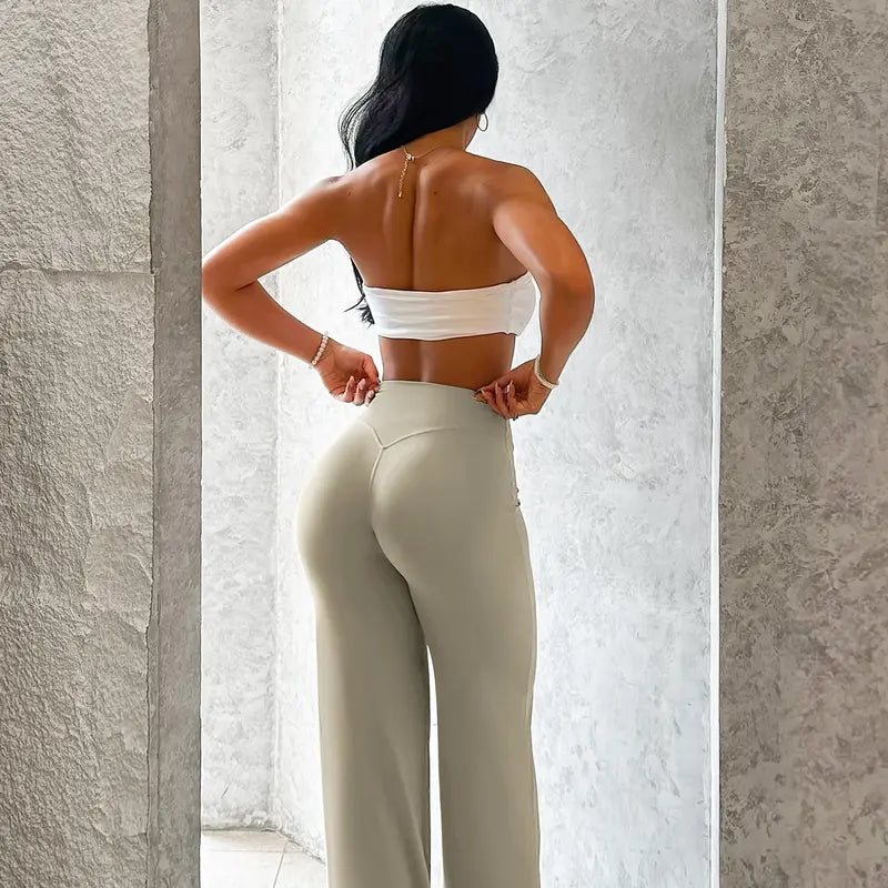 YEOREO Eddiy High-Waist Wide-Leg Yoga Pants – Buttery Soft, No Front Seam, Gym Fitness Leggings for Women