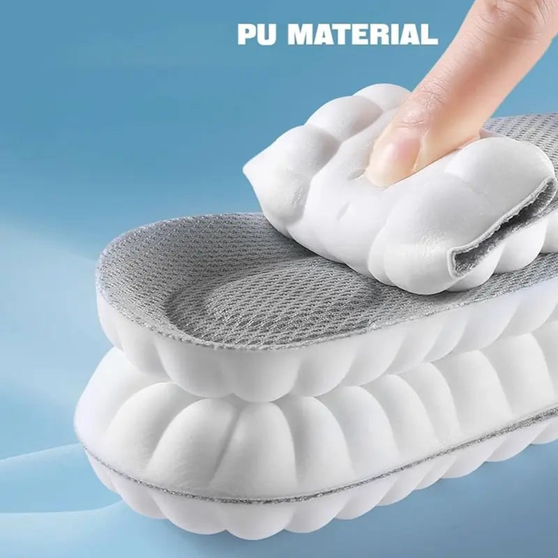 4D Cloud Shoe Insoles for Men & Women – Ultra-Soft PU Memory Foam, Orthotic Support, Breathable Sports Inserts, Trim-to-Fit