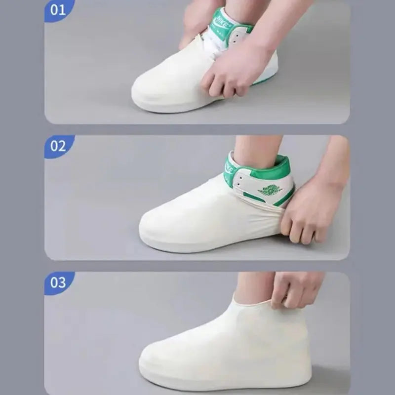 Latex Waterproof Shoe Covers – Reusable, Thickened & Wear-Resistant, Waterproof Dustproof, 3 Sizes, for Travel Riding & Outdoor Use | Father’s Day Gift