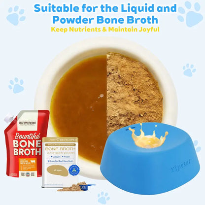 Yipetor Slow Feeder Dog Bowl – Built-in Rolling Ball, No-Spill Liquid Treat & Bone Broth Licking Bowl, All Breeds (Blue / Black / Pink)