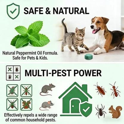 12-Pack Natural Rodent Repellent Balls – Peppermint Oil, Repels Mice Cockroaches Ants Spiders, 90-Day Protection, Safe for Pets & Kids