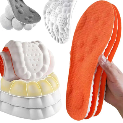 4D Cloud Shoe Insoles for Men & Women – Ultra-Soft PU Memory Foam, Orthotic Support, Breathable Sports Inserts, Trim-to-Fit