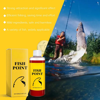 FISH POINT Concentrated Fish Attractant Liquid – 100ml Red Worm Bait Additive, Fast-Acting, Safe for Freshwater Fish Sea Fish & Crustacean