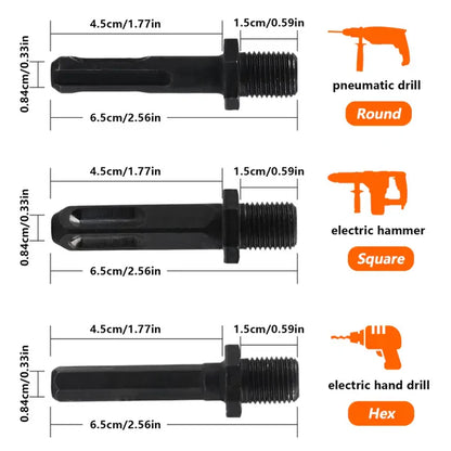Firewood Splitter Drill Bit Set – 32mm Wood Splitting Cone, High Carbon Steel, Round + Square + Hex Shank, Fits Impact Drill Electric Hammer & Hand Drill