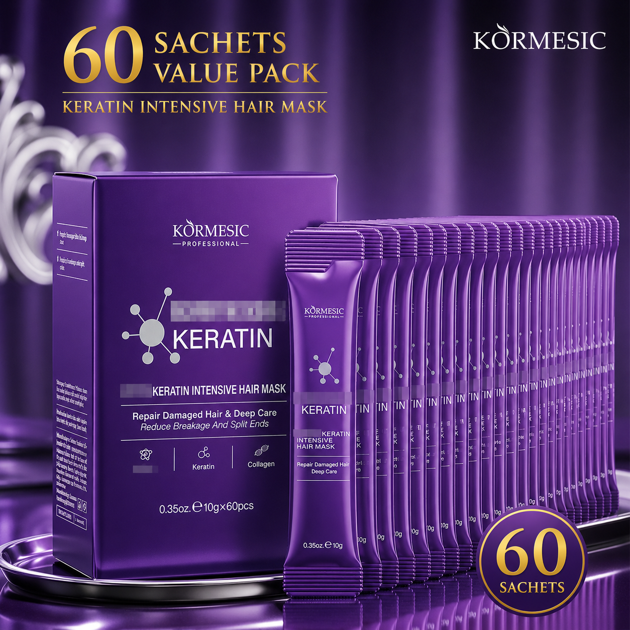 Kormesic 3D Collagen Keratin Hair Mask 30g – Deep Repair & Shine for All Hair Types