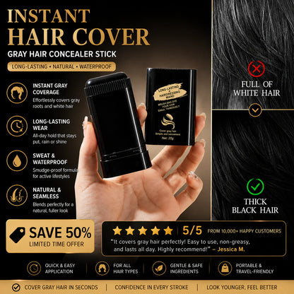 2-Pack Hair Dye Wand Stick – Instant Gray Coverage, Long-Lasting, Waterproof & Sweatproof, Built-In Comb, 20g