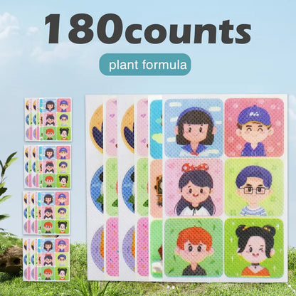 180-Count Mosquito Repellent Stickers for Kids – Cute Animal Design, Plant-Based Formula