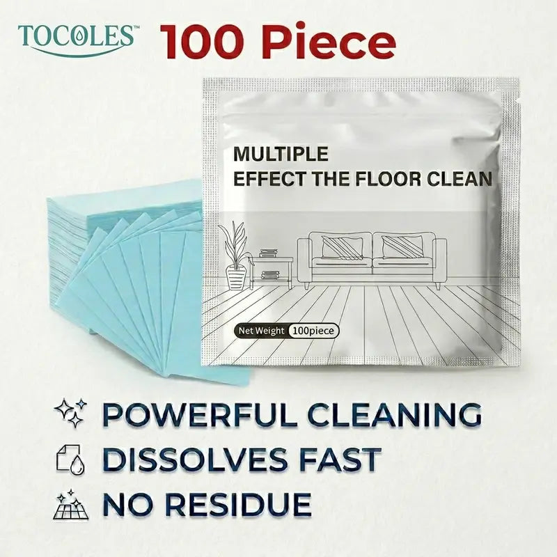 100 Piece Floor Cleaning Tablets – Multi-Surface Cleaner for Hardwood, Laminate, Tile & RV Walls