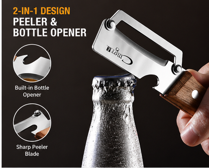 2PCS 2-in-1 Fruit & Veggie Peeler with Bottle Opener