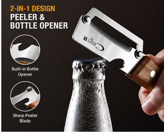 2PCS 2-in-1 Fruit & Veggie Peeler with Bottle Opener