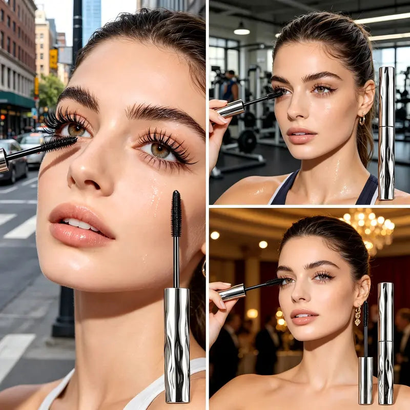 Lengthening and Curling Mascara – Steel Spiral Brush, Waterproof & Smudge-Proof