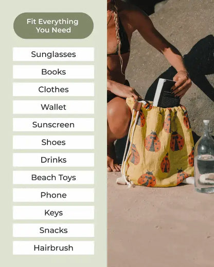 2-in-1 Convertible Beach Towel Bag – Sand-Resistant & Transforms Into Drawstring Backpack