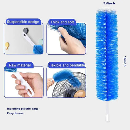 Bendable Fan Cleaner Brush 3-Pack – Reusable Microfiber Duster for Ceiling Fans, Air Vents & More