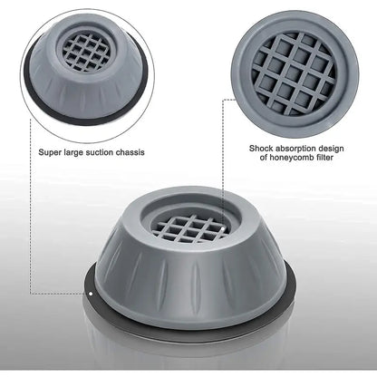 4-Piece Anti-Vibration Shock-Absorbing Pads for Washing Machines & Appliances