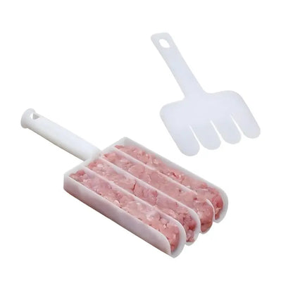 Meatball Maker with Cutting Spade – 4-Grid One-Press Shaper, Food Grade, DIY Meatballs Fish Balls Shrimp Patties Veggie Strips