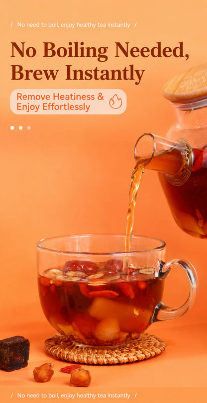 JUGUANGDE Brown Sugar Ginger & Jujube Tea – 180g, No Boiling Needed, 5 Natural Ingredients, Caffeine-Free, 1M+ Sold