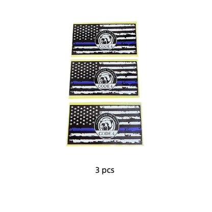 CODE 4 Thin Blue Line Flag Sticker – 9×5 Inch Weatherproof Vinyl Decal, Back the Blue Police Support, Car Laptop Helmet, Made in USA