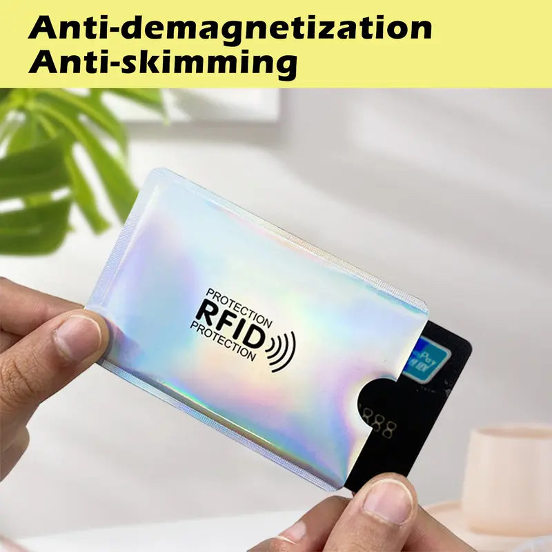 RFID Blocking Card Sleeves – 8-Pack, Anti-Demagnetization & Anti-Skimming, Tinfoil Material, Slim Lightweight, Fits Credit Cards ID & Bank Cards