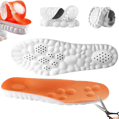 4D Cloud Shoe Insoles for Men & Women – Ultra-Soft PU Memory Foam, Orthotic Support, Breathable Sports Inserts, Trim-to-Fit