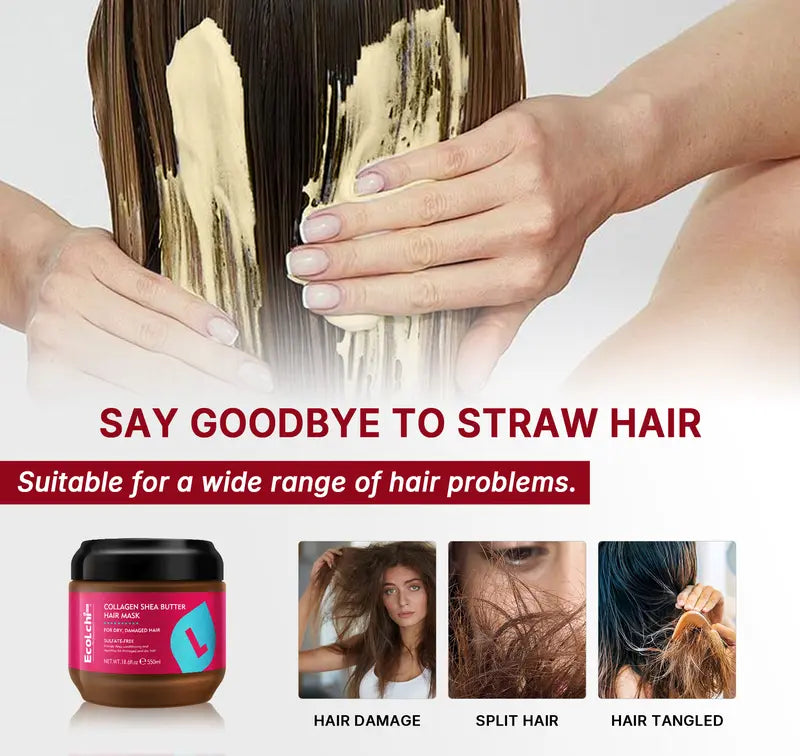 EcoLchi hair mask benefits: supple, smooth, shiny, repairs damage, intense hydration