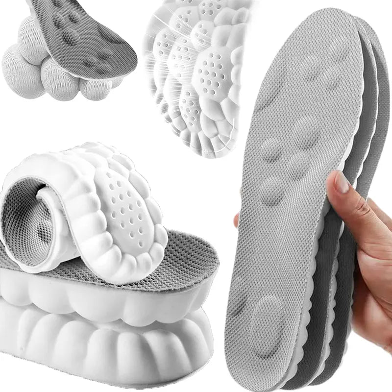 4D Cloud Shoe Insoles for Men & Women – Ultra-Soft PU Memory Foam, Orthotic Support, Breathable Sports Inserts, Trim-to-Fit